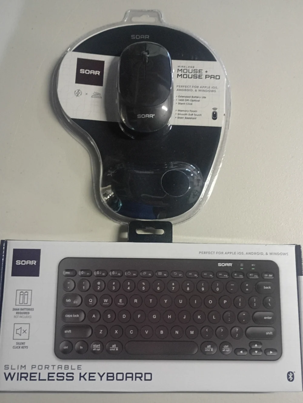 Black Wireless Mouse and Slim Portable Keyboard Combo